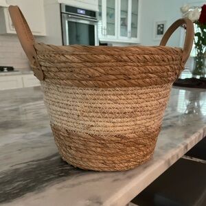Natural Woven Basket with Handles